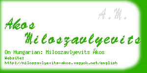 akos miloszavlyevits business card