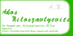 akos miloszavlyevits business card